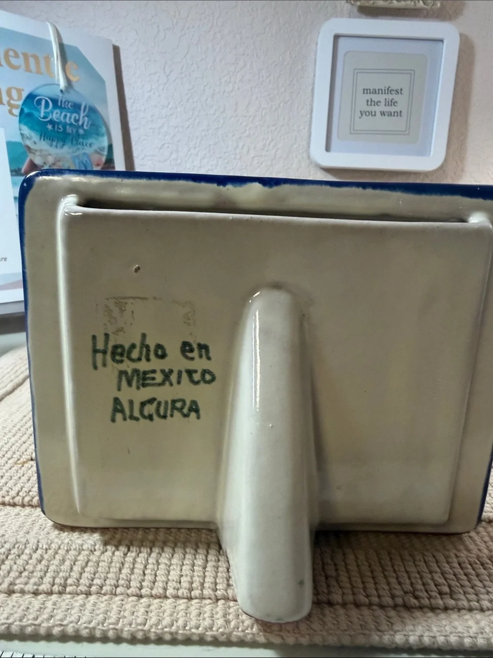 Vtg Hand Painted Altura Mexico Talavera Sunflower Frame | Rustic Farmhouse Decor